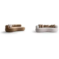 AEA Brauner couchgarnitur brauner 3-Sitzer-Sofa beiger Sofa Wohnzimmermöbel