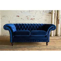Xl Moebel Gmbh Sofas 2 Sitzer Couch Polster Sofa Stoff Chesterfield Couchen Garnitur Blau