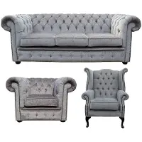 AEA Klassische Chesterfield Sofagarnitur Polster Leder Sofa Couch