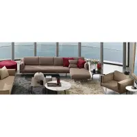AEA Braun Ecksofa L-Form Sofa Couch Design Polster Modern Textil Wohnzimmer PRIANERA