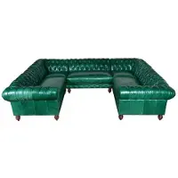 AEA Chesterfield Ecksofa Wohnlandschaft Polster Couch Big Ledersofa Eckgarnitur