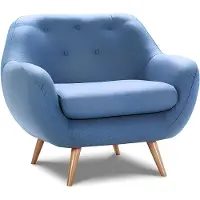 AEA Sessel Club Lounge Design Stuhl Polster Sofa 1 Sitzer Relax Fernseh Blauer