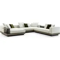AEA Ecksofa weiß U-Form Luxus Stil Modern Wohnzimmer Sofa Wohnlandschaft