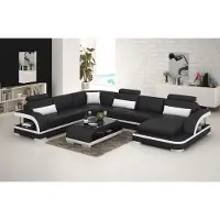 AEA Canapé design de luxe Canapé en cuir Assise Coin Garniture Coussin Coin Canapé Nouveau