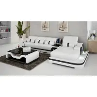 AEA Ecksofa L-Form Bettfunktion Couch Design Polster Leder Eck Modern