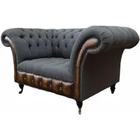 AEA Design Chesterfield Stoff Couch Sessel 1.5 Sitzer Polster Sofas Lounge