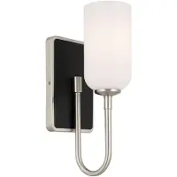Kichler Elstead Solia Wandleuchte G9 Gebürstetes Nickel und schwarz Opal weiss IP44 (G9)