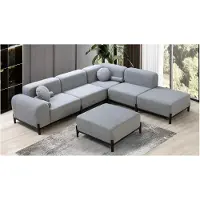 AEA Exklusive Graue L-Form Couch Designer Polstersofa Wohnzimmer 3-er