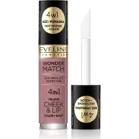 Eveline Cosmetics Rouge à lèvres Wonder Match Velour Cheek & Lipush And Liquid Lipstick 02 4.5Ml (02)