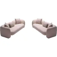 AEA Beiger stilvoller 3-Sitzer-Sofa Stoffsofa Sofagarnitur Wohnzimmermöbel
