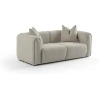 AEA Elegante Weiße Polstercouch Designer Wohnzimmer Textil 3-er Sofa