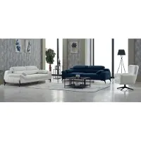 AEA Couchgarnitur Dreisitzer Sessel Couch Stoff Polstersofa Sofa Blau 3tlg