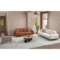 AEA Couchgarnitur Dreisitzer Sessel Couch Braun Polstersofa Stoffsofa 3tlg