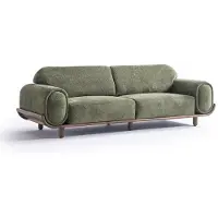 AEA Grünes Designersofa Luxuriöse Polstercouch Wohnzimmer 3-Sitzer