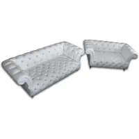 AEA Design Chesterfield Sofagarnitur 3+2 Couch Leder Couch Polster Sofas Designer