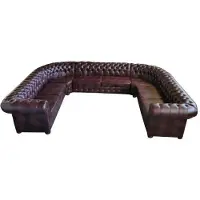 AEA Klassische Wohnlandschaft Chesterfield Polster Ecksofa Sofa Couch Leder