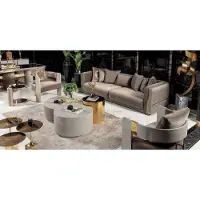 AEA Set 4tlg Sofa 3 Sitzer Sessel Couchtisch Wohnzimmer Design Moderne Stoff Luxus