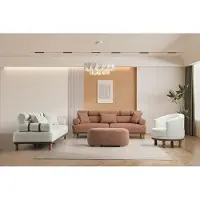AEA Weiß-Beige Sofagarnitur Designer Polstermöbel Edle 3-Sitzer Sofas