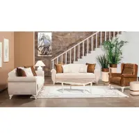 AEA Gruppe Couchgarnitur Dreisitzer Zweisitzer Sessel Beige Stoffsofas