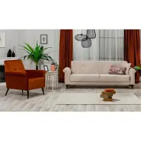 AEA Garnitur Sofa Dreisitzer Sessel Beige Stoffsofas Polster 2tlg Couch