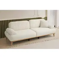 AEA Stilvolles Weißes 3-Sitzer Sofa Designer Polstercouchen Dreisitzer
