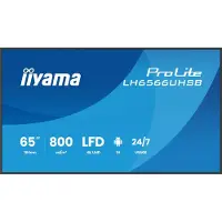 Iiyama LH6566UHSB-B1AG, Tableau interactif numérique plat, 165,1 cm (65 pouces), LCD, 3840 x 2160 pixels, Wi-Fi, fonctionnement 24/7