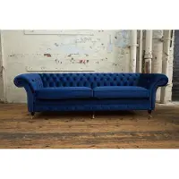 AEA XXL Big Sofa 4 Sitzer Couch Chesterfield Polster Sitz Garnitur Leder