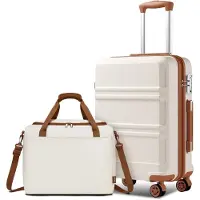StarTech.com Ensemble de voyage - Valise cabine avec sacoche - Compatible avec Ryanair - Serrure TSA - Roulettes silencieuses - ABS - 51 cm - Beige
