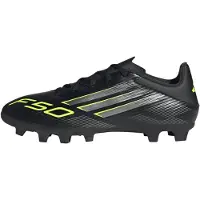 Adidas Chaussures de football unisex F50 Club, adaptées aux terrains fermes et polyvalents, couleur noir/gris