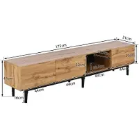 StarTech.com Meuble TV - Design moderne - Aspect bois - Éclairage LED réglable - 175 x 31 x 41 cm