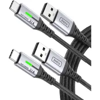 Iniu Câble USB-C , 2 mètres + 2 mètres, câble de charge Type C, connecteur USB-A vers USB-C, câble de charge rapide