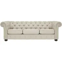AEA Beige Chesterfield Salon Design Moderne Canapé Velours Meubles Tissu Nouveau