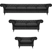 AEA Ensemble complet Chesterfield Canapés Aménagement Ensemble de canapés Fauteuils Salon 4+2+1