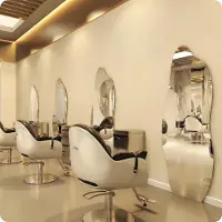 Calissimo Console de coiffure et barbier professionnelle avec miroir LED 180x70 PRO