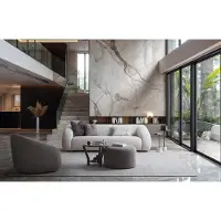 AEA Edle Wohnzimmer Garnitur Luxuriöse 3-Sitzer Couch Sessel Hocker