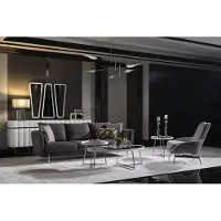 AEA Wohnzimmer Grau Sofagarnitur Dreisitzer Sessel Luxus Couch Set 4 1 Sitzer