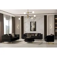 AEA Modern Sofagarnitur 3 2 1 Sitzer Design Sofa Polster Couchen Couch Schwarz