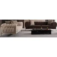 AEA Zweifarbige Chesterfield Sofagarnitur Edle 2x Dreisitzer Couchen