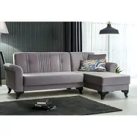 AEA Ecksofa L-Form Stoffsofa Sofa Couch Grau Polstersofa Klappsofa Bettfunktion