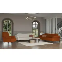 Xl Moebel Gmbh Sofagarnitur Dreisitzer Sessel Stoffsofa Sofa Couch Orange Polyester