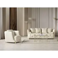 Xl Moebel Gmbh Luxus Weiß 2tlg Wohnzimmer Set Sofa 3-Sitzer Sessel Modernes Design Couch