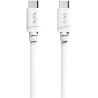 Hama Câble de charge, USB-C - USB-C, 60 W, 2 m, blanc (2 m, USB 2.0, 60 W)