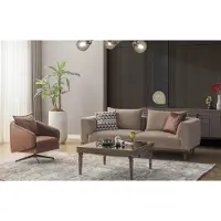 AEA Sofagarnitur Dreisitzer Sessel Polstersofa Modern Stoffsofa Braun Set