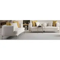 AEA Edle Weiße Sofagarnitur Polstercouch Stilvoller 3-Sitzer Textilsofas