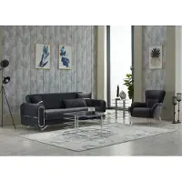 AEA Garnitur Sofagarnitur Couch Polstersofa Dreisitzer Sessel Grau 2tlg