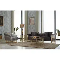 AEA Komplette Couchgarnitur Polstersofa Dreisitzer Sessel Lila Stoffsofa