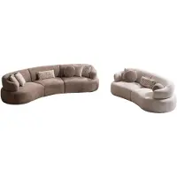 AEA Braun-Beige Sofagarnitur Stilvoller 5-Sitzer Designer Polstersofa