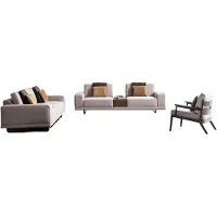 AEA Elegantes Beiges Sofa-Set Designer 4-Sitzer Edler Zweisitzer Sessel