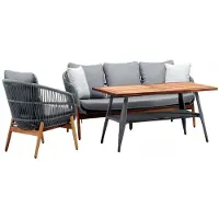 AEA Garten Rattanmöbel Sofagarnitur Terrasse Set Möbel Lounge Balkon Outdoor 3tlg.