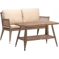AEA Sofa 3 Sitzer Couchtisch Garnitur Sofas Dreisitzer Rattan Tisch Luxus Modern
